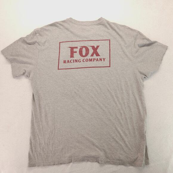 Fox Casual Crew Neck Graphic Short Sleeve Pocket T Shirt Mens Size 2XL Gray - Picture 10 of 10